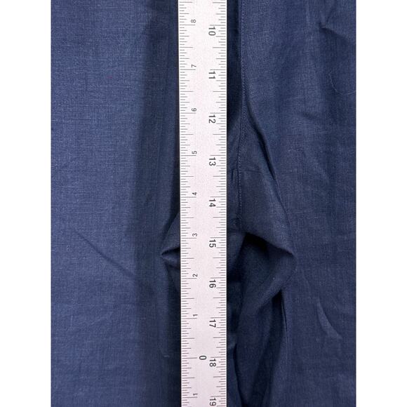 John Elliott Pants 1 / Small Womens Leisure Wide Leg Pull On Blue Linen - Picture 4 of 6